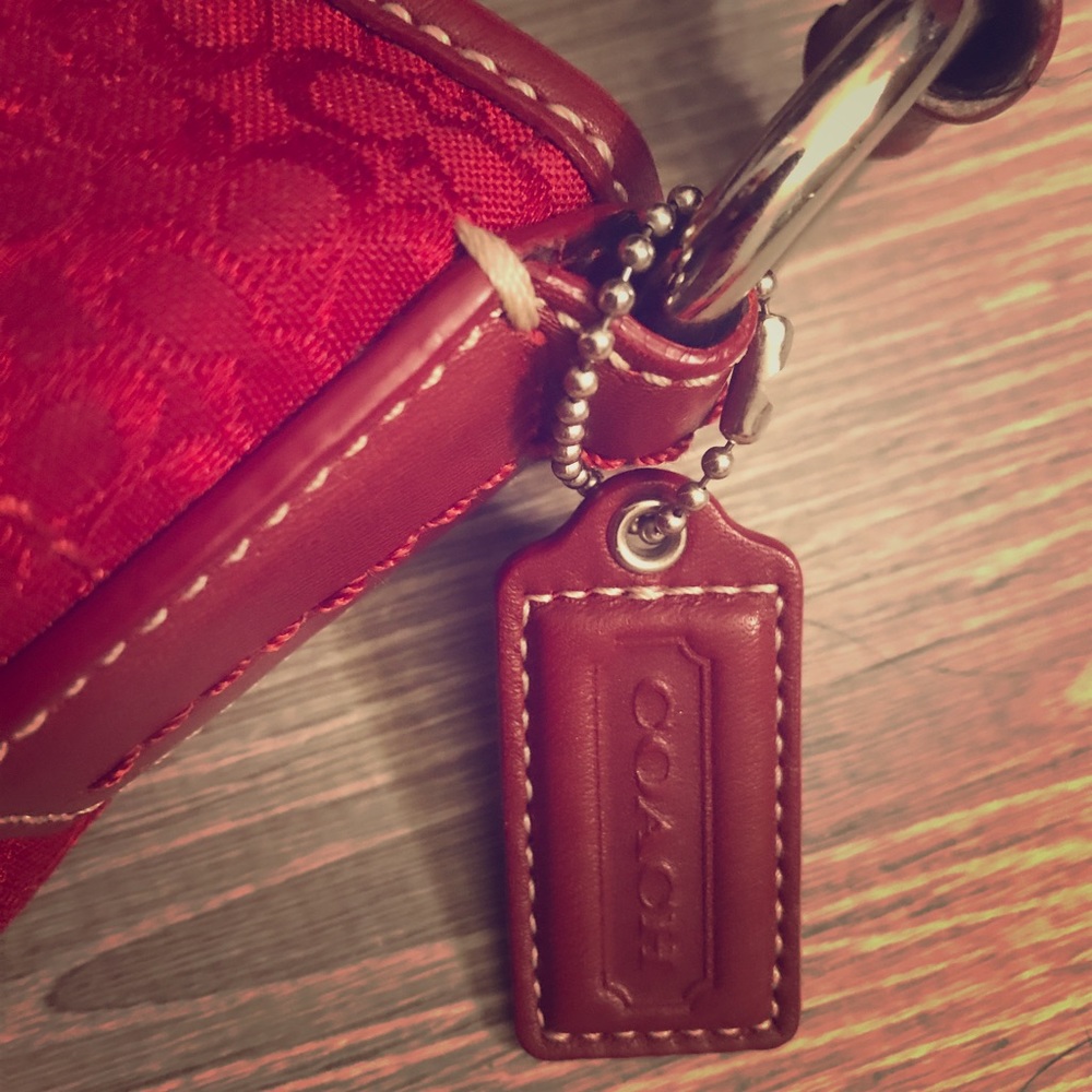 Coach red hand bag